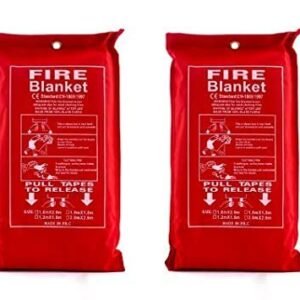 DARIT 2 Soft Cases of Fire Blanket Fiberglass Cloth Fire Rescue Blanket (1M X 2M) (2)