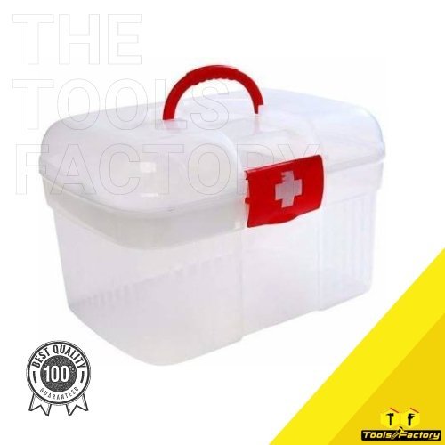 Lycus White Medicine Box - 7 L Plastic Utility Container (White, Red) 1 Lycus White Medicine Box - 7 L Plastic Utility Container (White, Red)