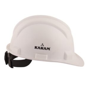 Polypropylene Co Polymer Karam PN561 White ISI Marked Safety Helmet with Plastic Cradle