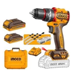Ingco 20V 2Ah 13mm Compact Brushless Cordless Impact Drill, CIDLI20668