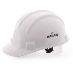 Karam Plastic White Cradle Nape Type Safety Helmet, PN 501