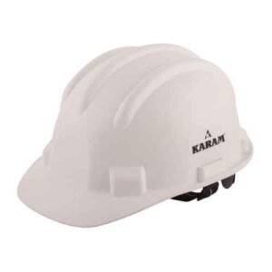 Karam Plastic White Cradle Ratchet Type Safety Helmet, PN 521