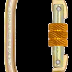 Karam PN 112 Golden Yellow Galvanized Finish Steel Screw Safety Locking Karabiner, (Pack of 5)